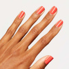 creamy coral orange tone with bold color and smooth finish opi opicons shrimp cocktail nail lacquer in creamy coral orange shade with fully opaque finish and smooth surface