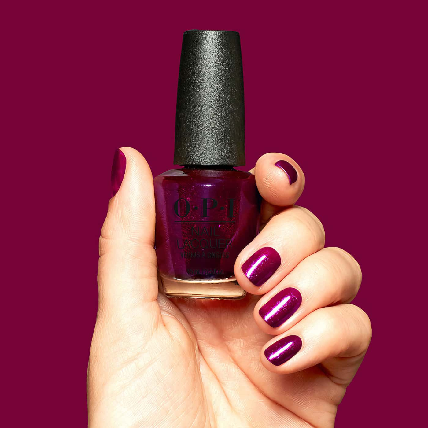 opi opicons lincoln park after brunch nail polish in deep purple shade with plum undertones and pink shimmer