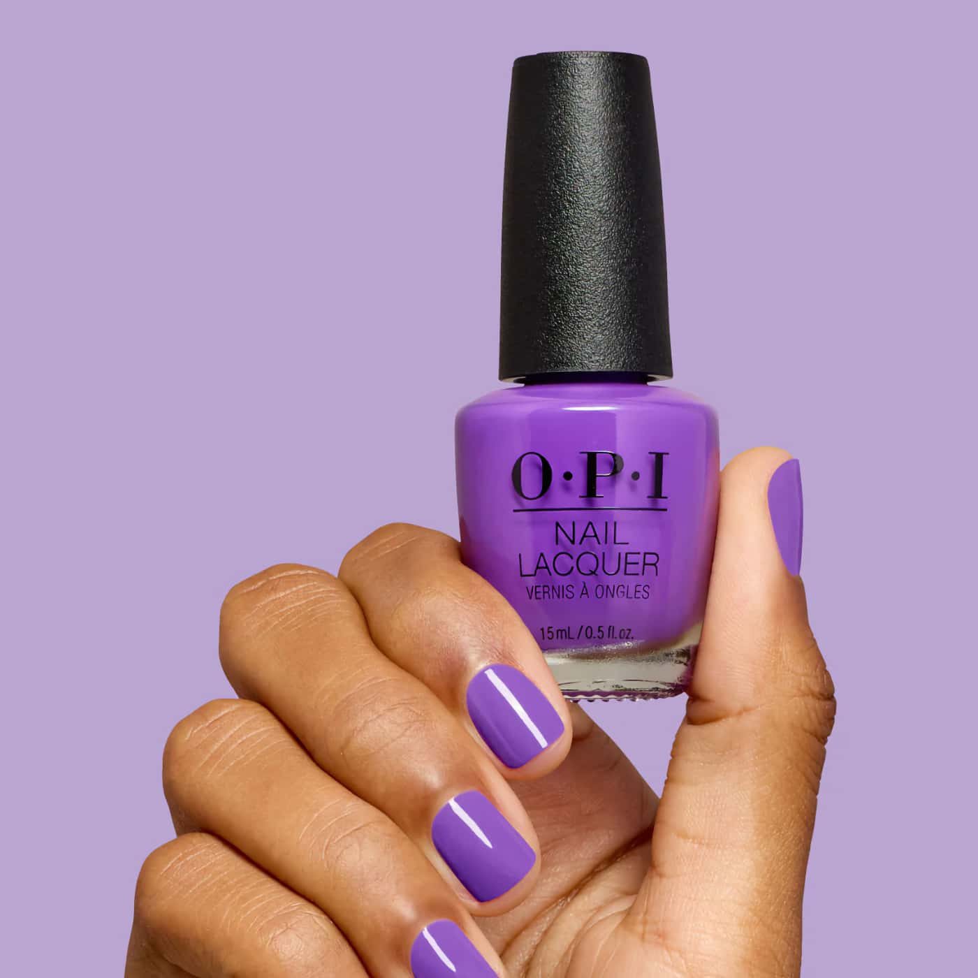 opi trip to the brite side glowin on vacay purple nail polish with creamy finish and vibrant violet tone