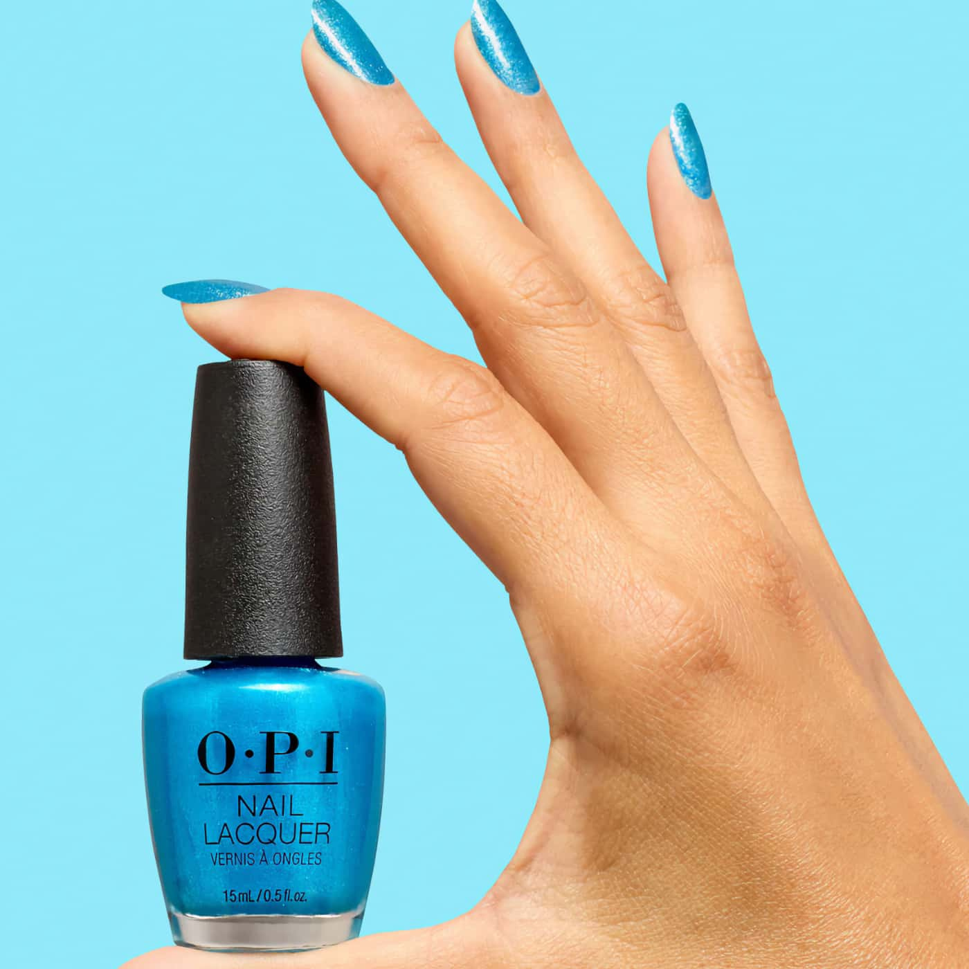 opi trip to the brite side sky blue''s the limit turquoise blue nail polish with shimmering glossy finish