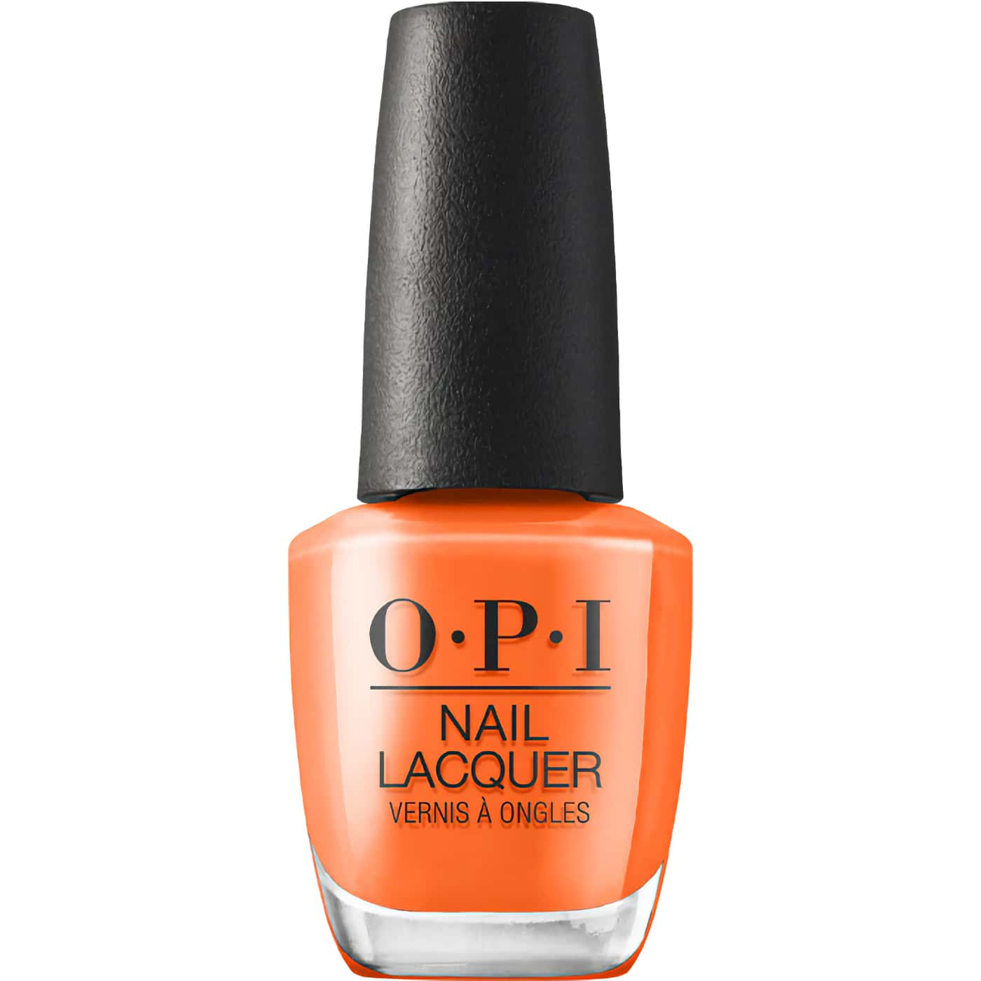 Neon orange nail polish with warm citrus undertones and creamy finish for bold summer nails.