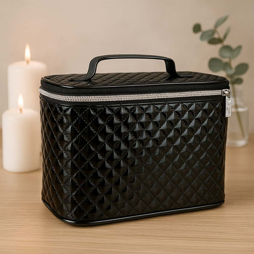 CND Quilted Vanity Case | Elegant beauty storage bag | Free gift with purchase