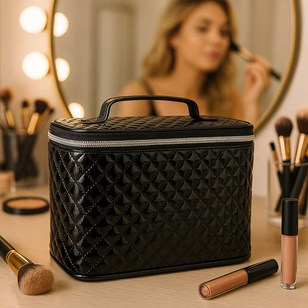 CND Quilted Vanity Case | Elegant beauty storage bag | Free gift with purchase